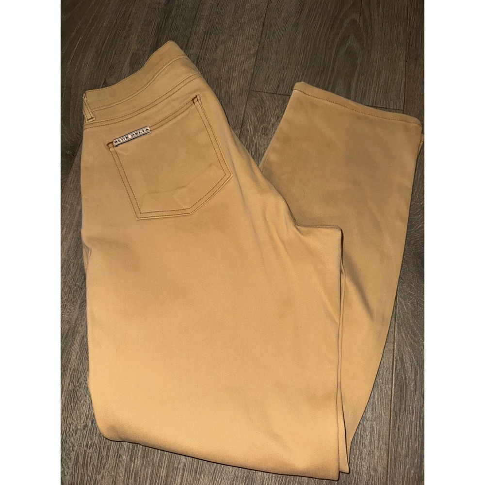 Blue Delta Tom James Mens Custom Tailored Jeans Tan Straight Leg 35x30
